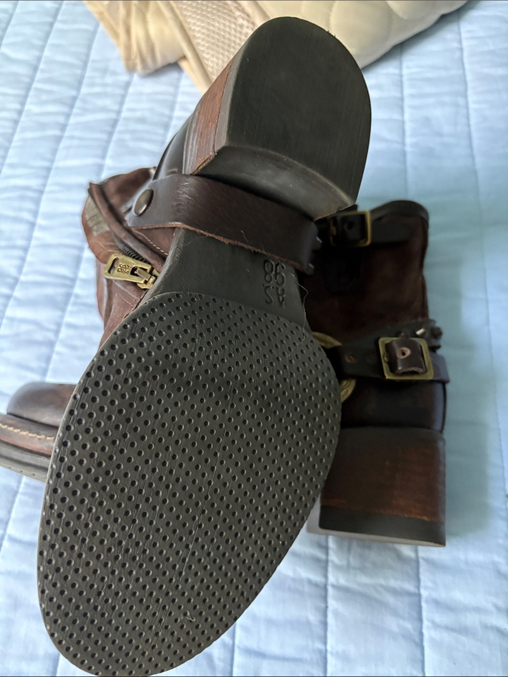 A.S. 98 Carter Brushed Mocha Leather Harness Ankle Boot - Women (37) - Picture 4 of 9